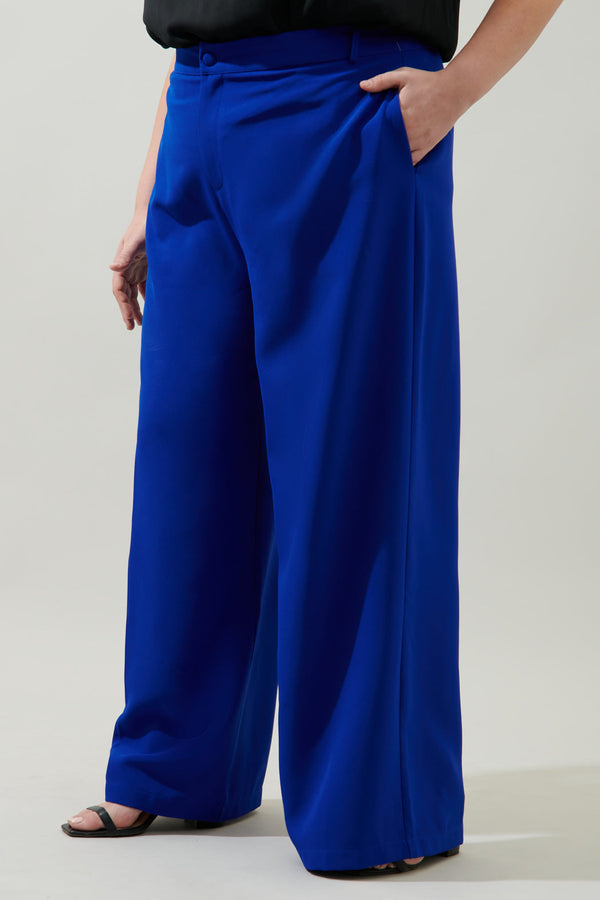 Sugarlips Chelsea Belted Wide Leg Trousers Curve