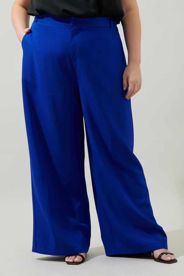 sugarlips Chelsea Belted Wide Leg Trousers Curve