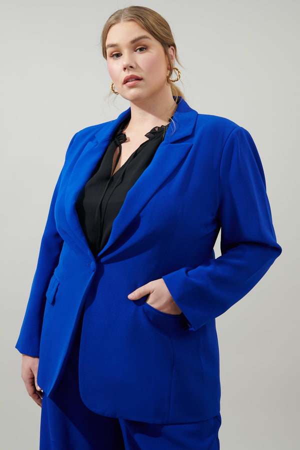 Sugarlips Chelsea Fitted Notch Lapel Blazer Curve