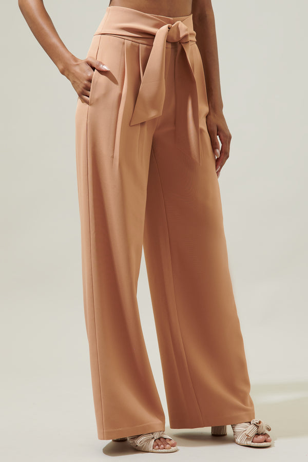 Sugarlips Chelsea Waist Tie Labelle Wide Leg Pants
