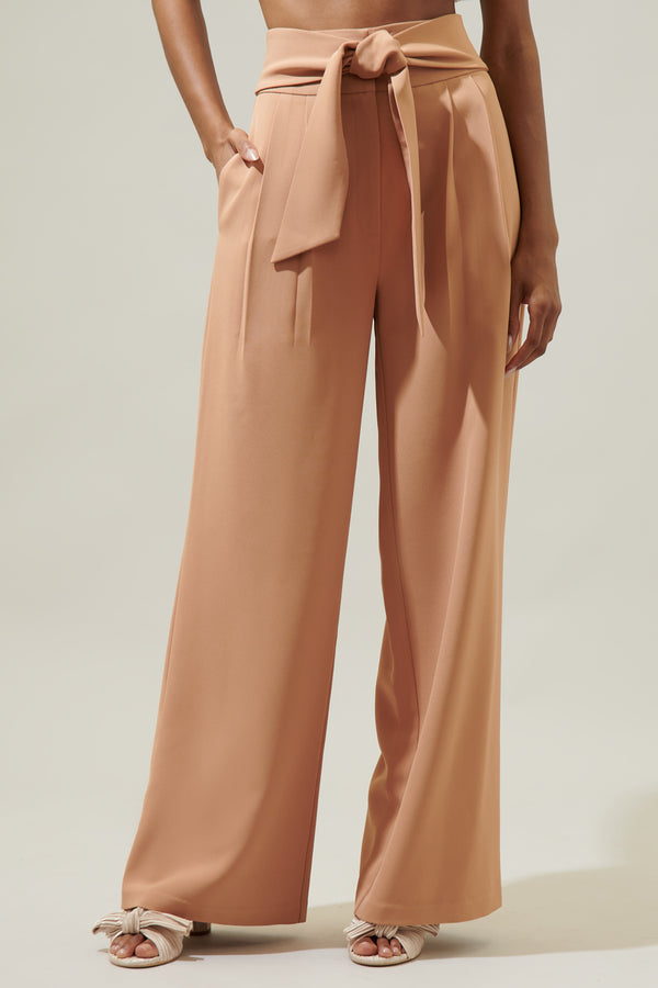 sugarlips Chelsea Waist Tie Labelle Wide Leg Pants