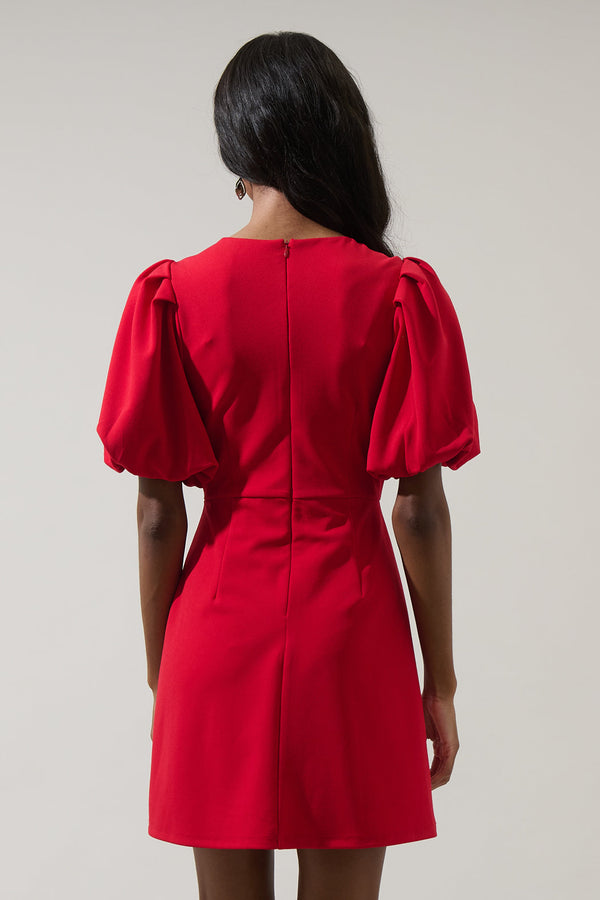 Sugarlips Cherry Belle Pearl Bow Mini Dress