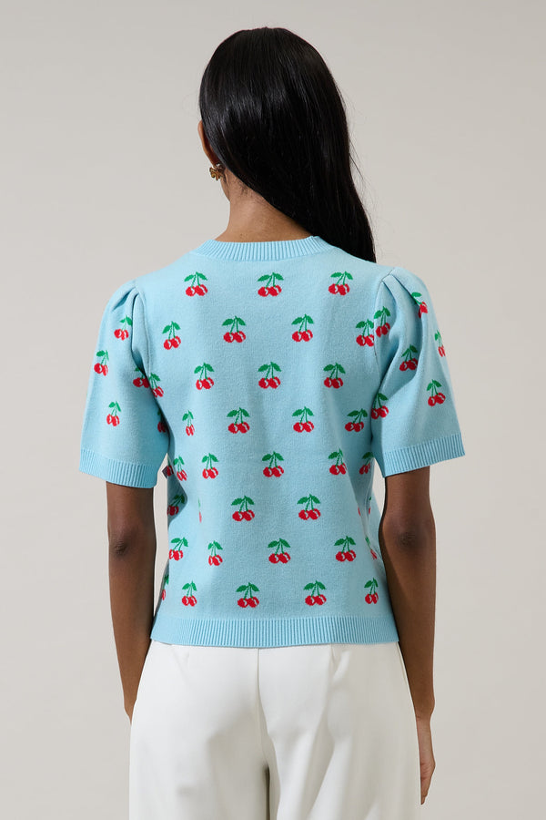 Sugarlips Cherryville Short Sleeve Sweater Top
