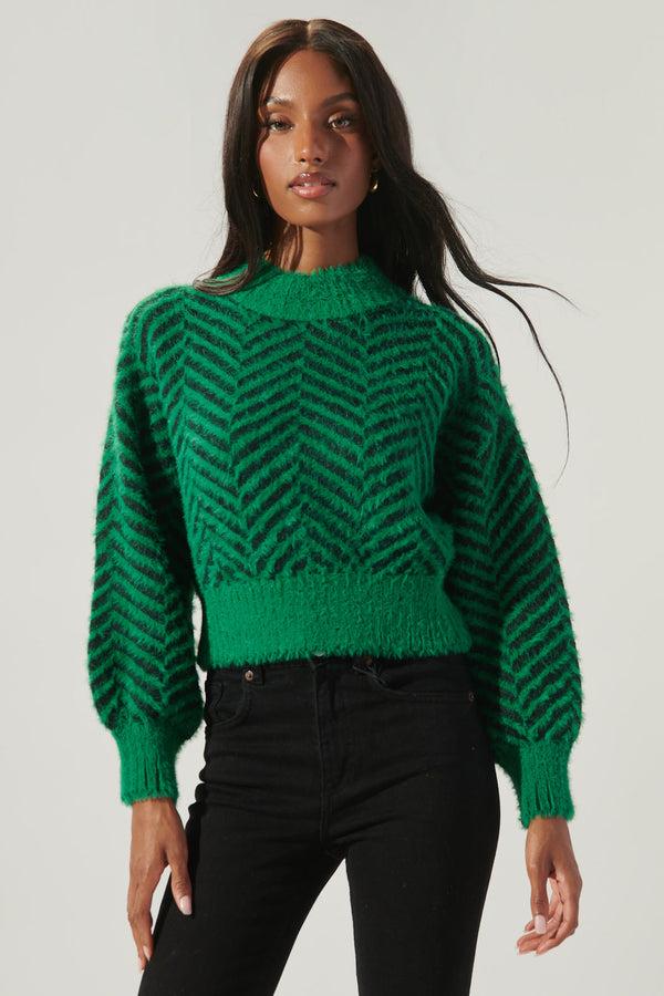 sugarlips Cheshire Eyelash Chevron Sweater