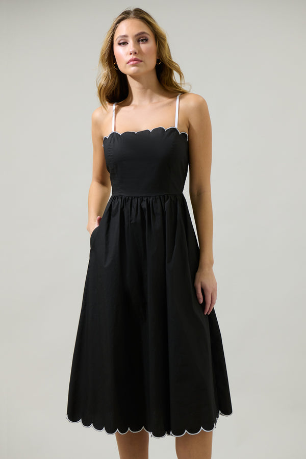 sugarlips Christy Scalloped Midi Dress