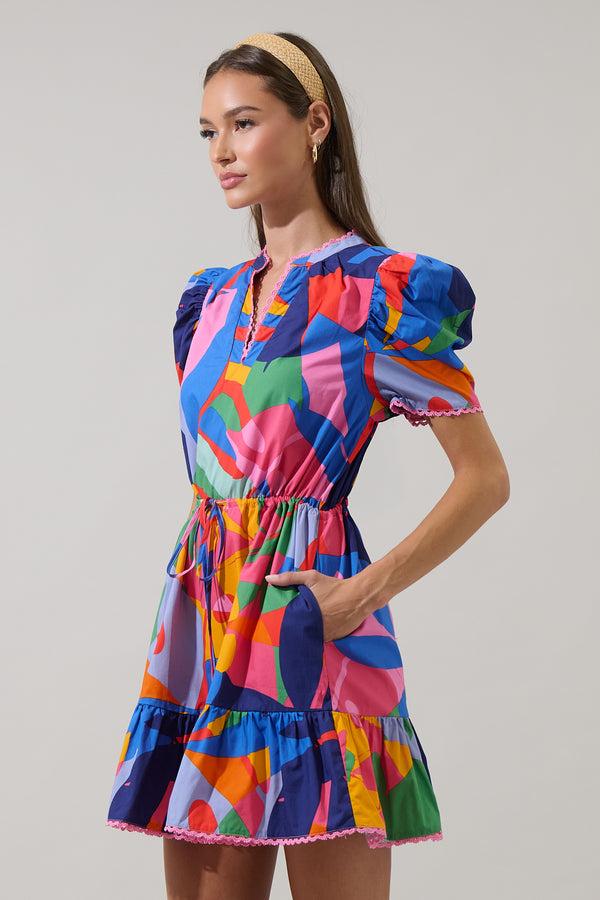 Sugarlips Chroma Abstract Midge Shift Mini Dress