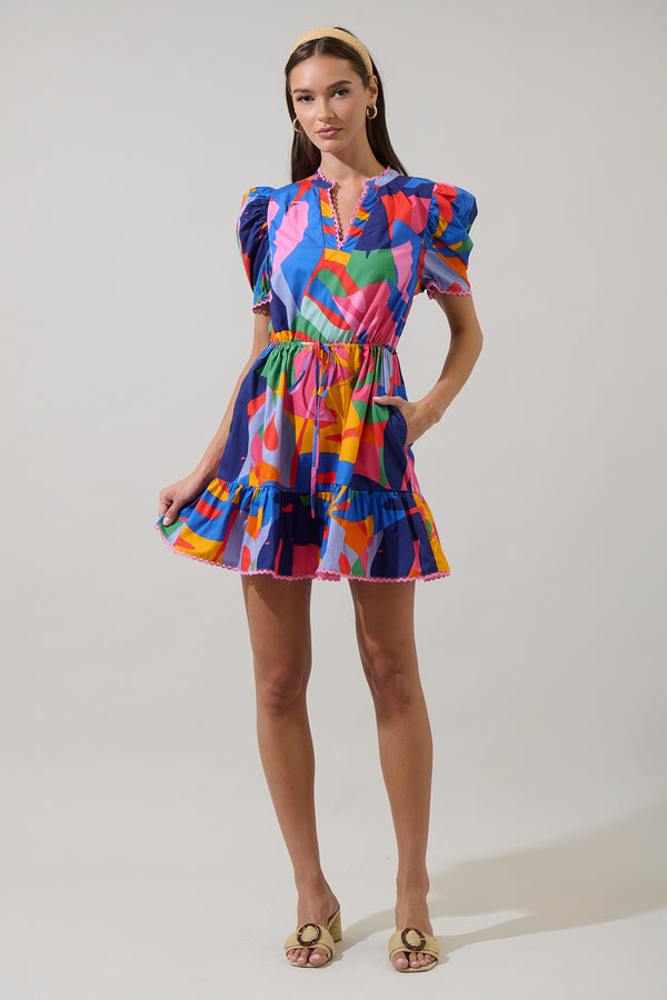 Sugarlips Chroma Abstract Midge Shift Mini Dress