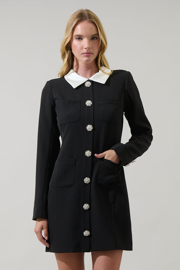 Sugarlips Ciana Button Down Collared Mini Dress
