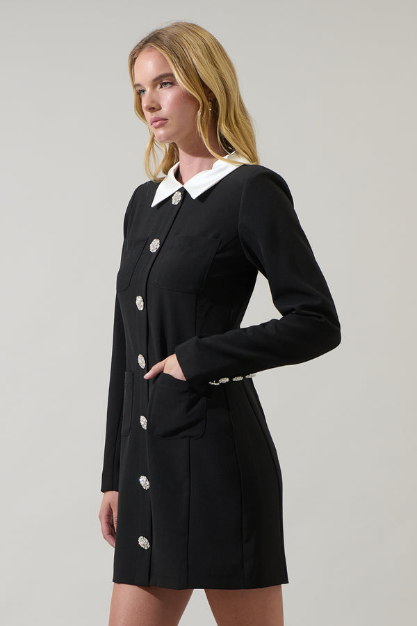 Sugarlips Ciana Button Down Collared Mini Dress