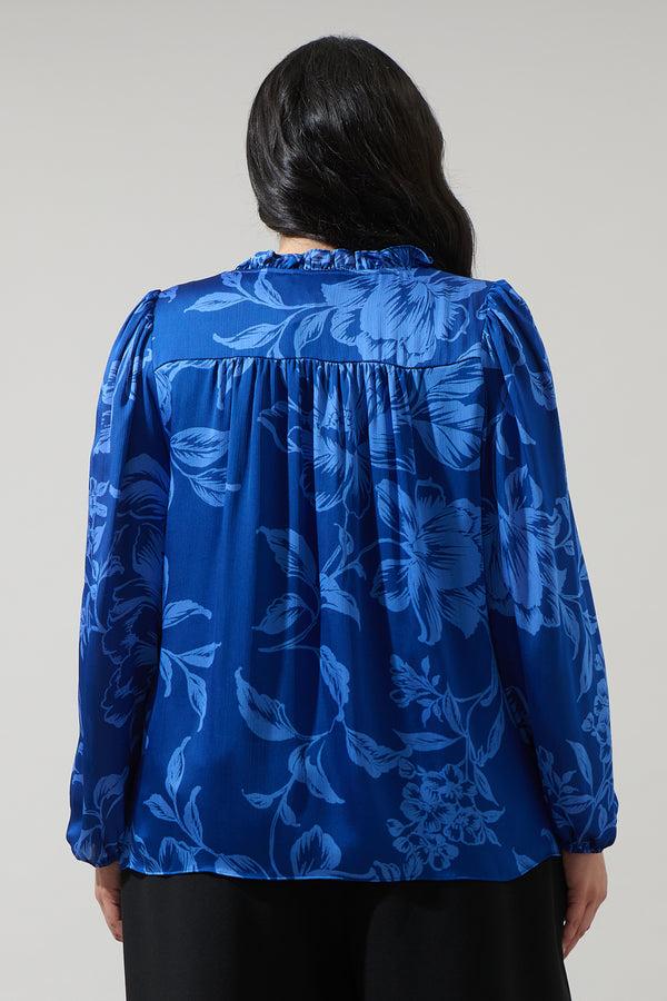Sugarlips Ciara Floral Lindsey Ruffle Blouse Curve