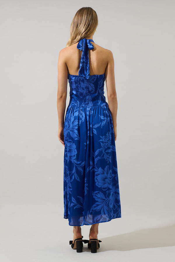 Sugarlips Ciara Floral Tiffi Halter Maxi Dress