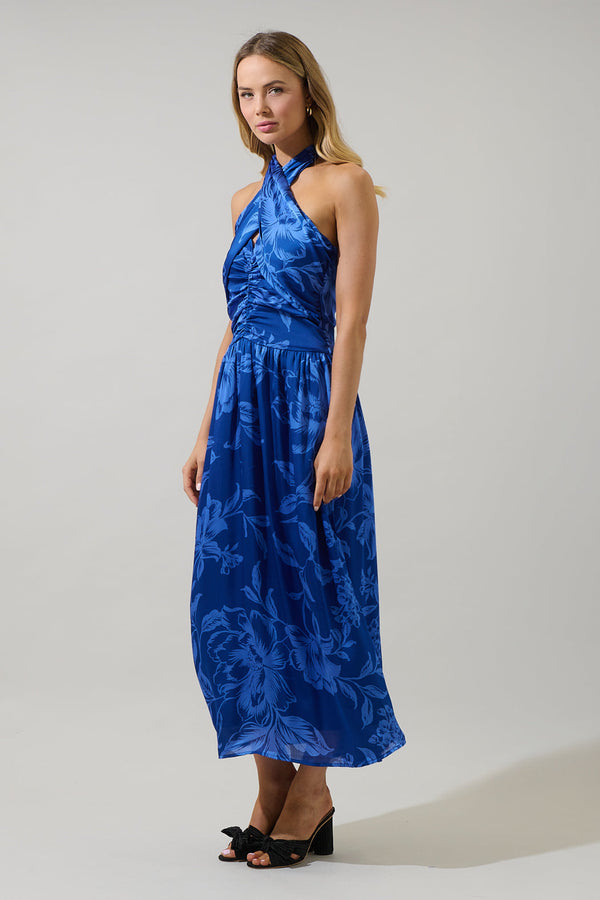 Sugarlips Ciara Floral Tiffi Halter Maxi Dress