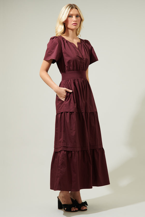 Sugarlips Cider Palmer Poplin Maxi Dress