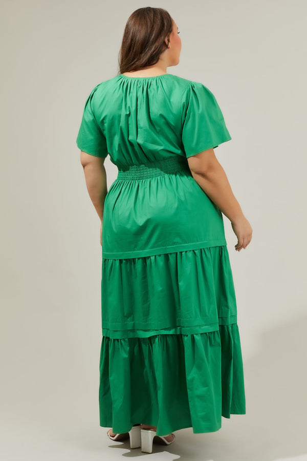 Sugarlips Cider Palmer Poplin Maxi Dress Curve