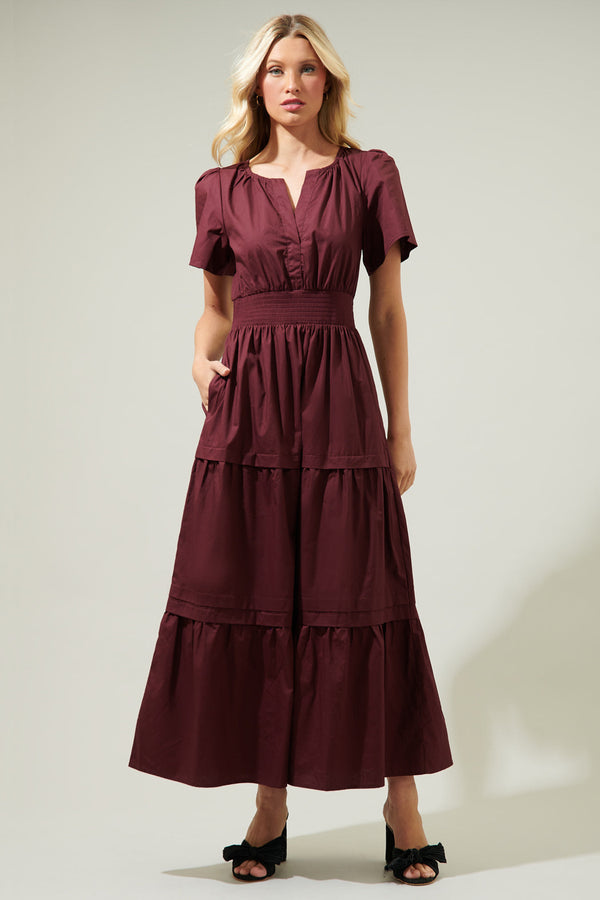 sugarlips Cider Palmer Poplin Maxi Dress