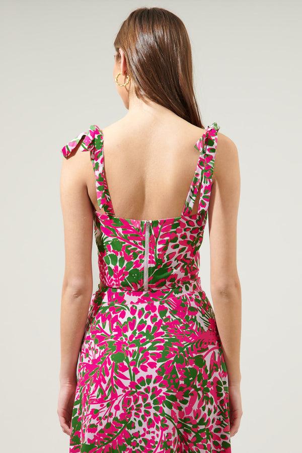Sugarlips Cienega Floral Strokes Tie Strap Top