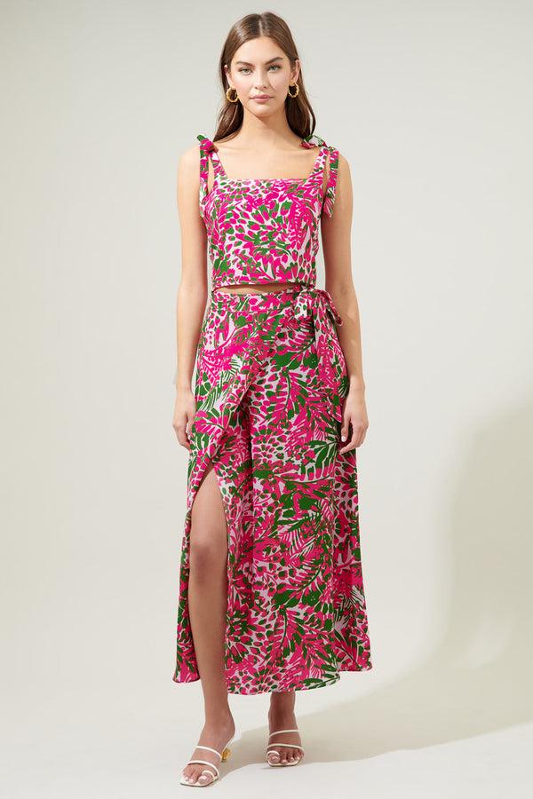 Sugarlips Cienega Floral Strokes Tie Strap Top
