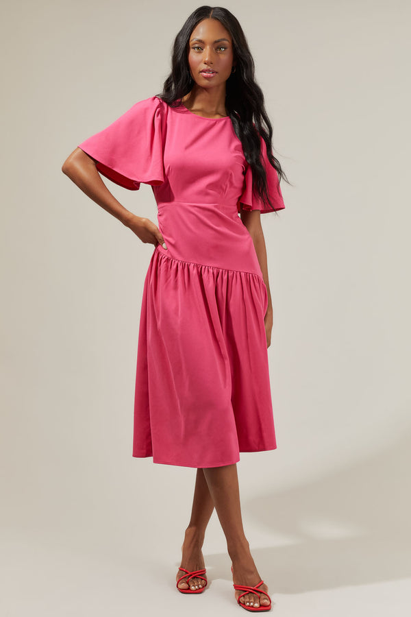 sugarlips Cinder Bruna Drop Waist Midi Dress