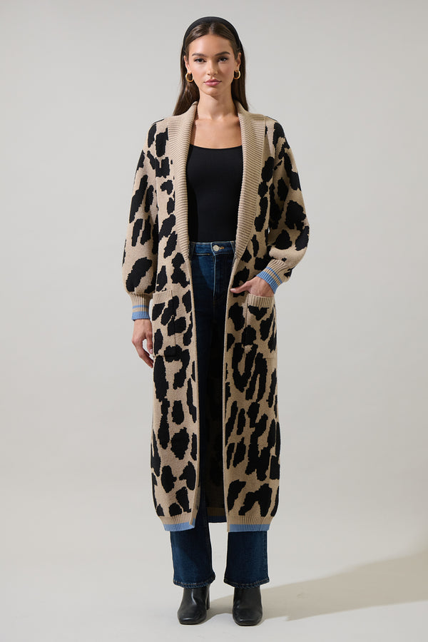 Sugarlips City Girl Leopard Duster Cardigan