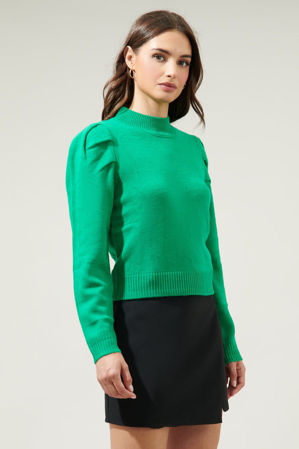 Sugarlips Claire Charmer Puff Sleeve Sweater