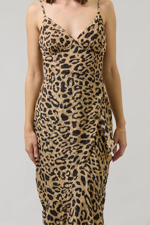 Sugarlips Clare Leopard Doris Ruffle Maxi Dress