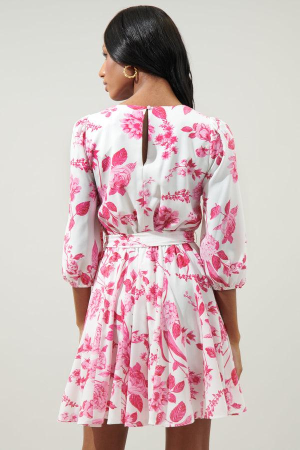 Sugarlips Clarice Floral Collins Godet Mini Dress
