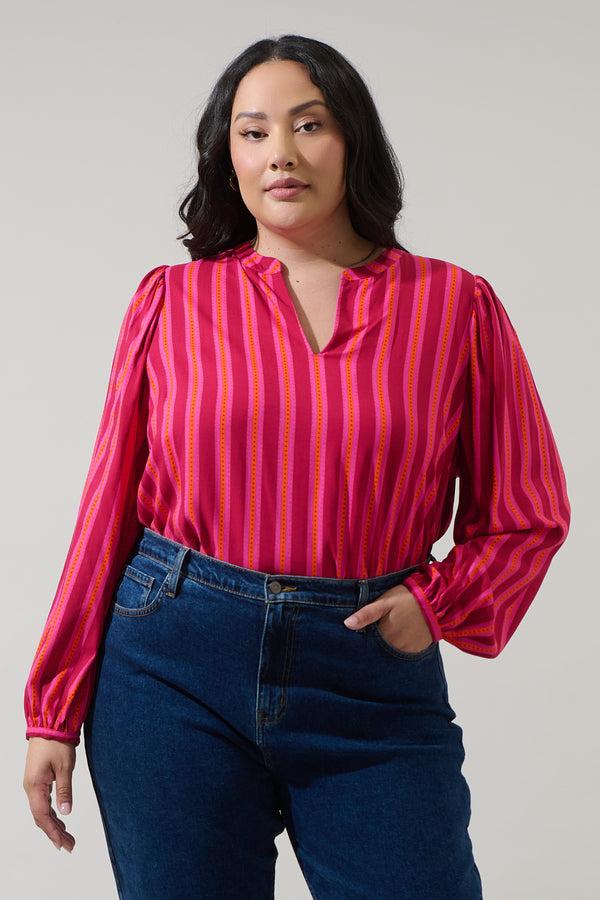 sugarlips Clarisa Stripes Mavina Top Curve