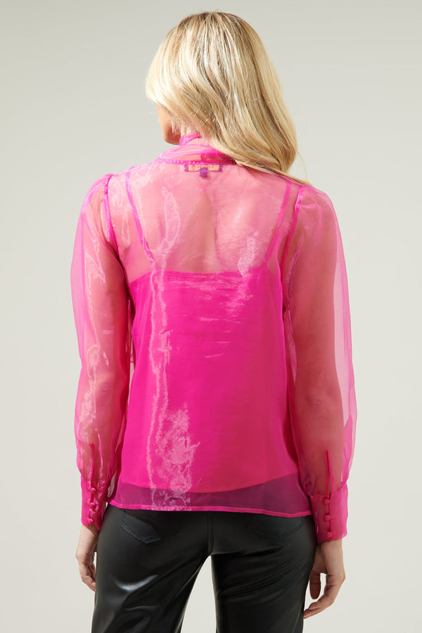 Sugarlips Clayton Organza Puff Long Sleeve Top
