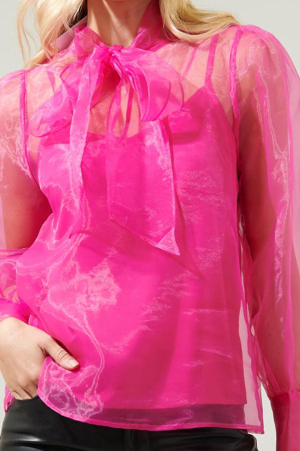 Sugarlips Clayton Organza Puff Long Sleeve Top