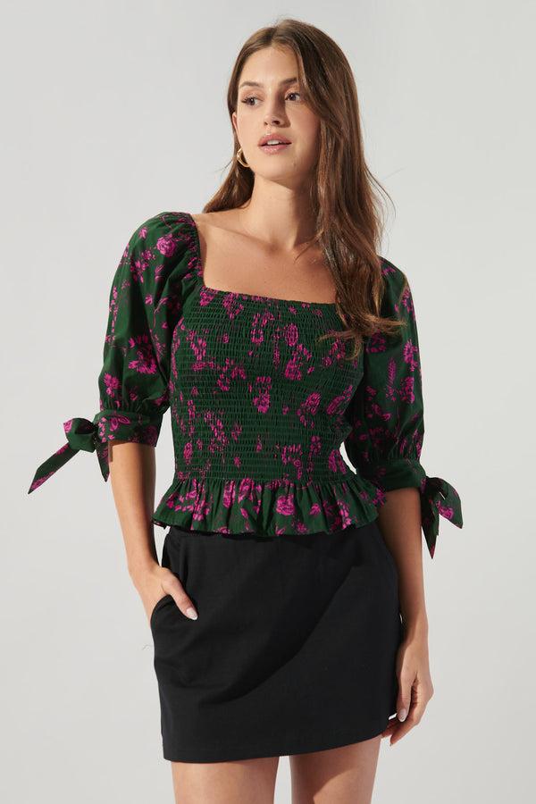 Sugarlips Close To You Smocked Peplum Top