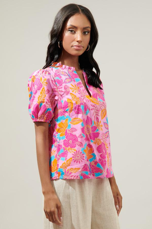 Sugarlips Coconut Grove Kenni Split Neck Top