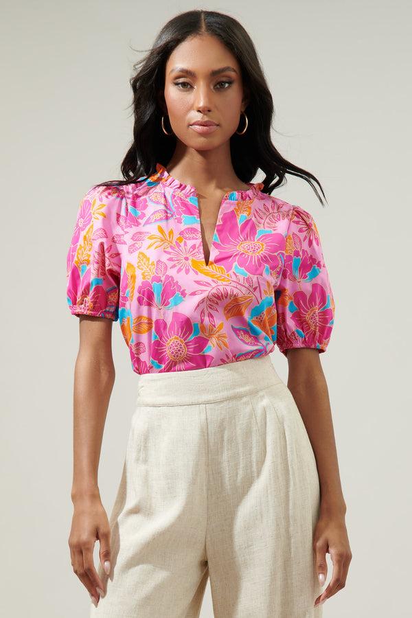 sugarlips Coconut Grove Kenni Split Neck Top