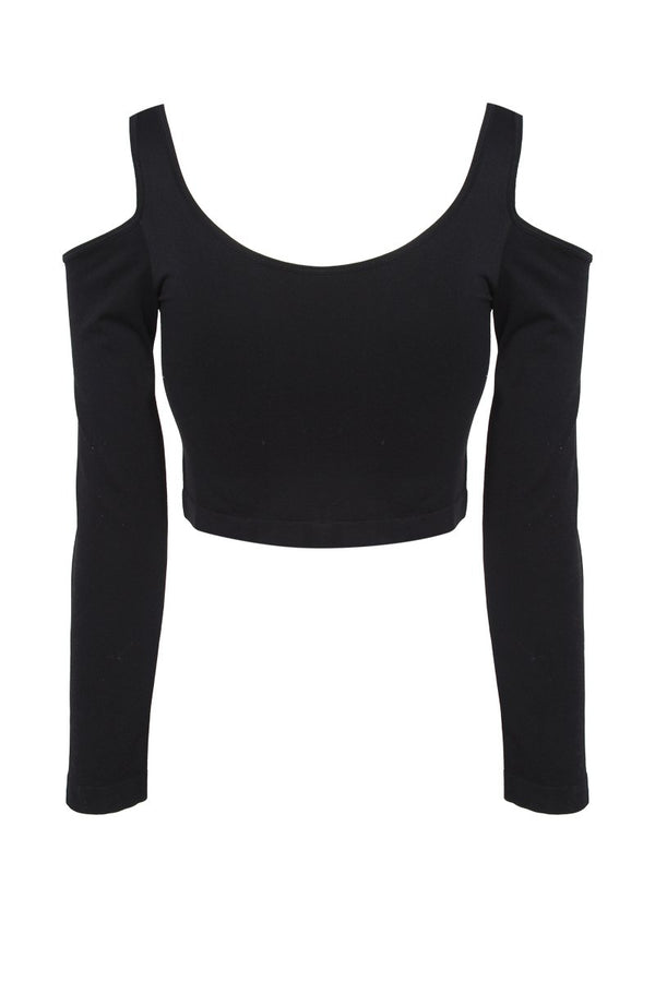 Sugarlips Cold Shoulder Long Sleeve Top