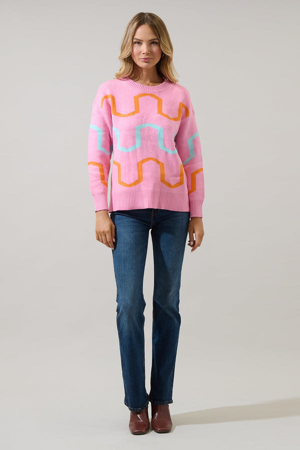 Sugarlips Connie Waves Contrast Sweater
