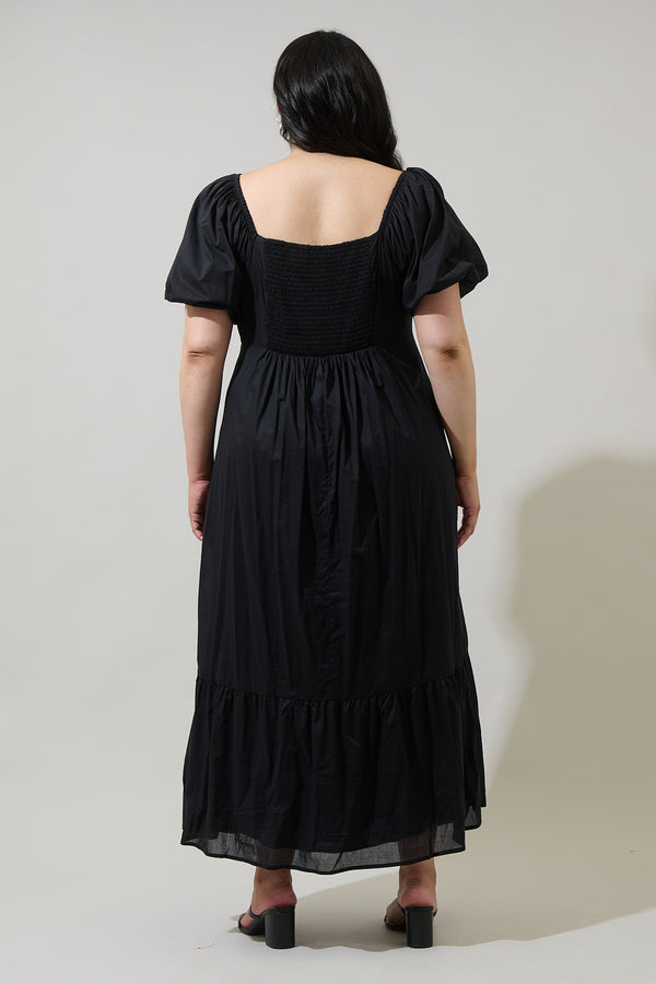 Sugarlips Coraly Xena Puff Sleeve Maxi Dress Curve