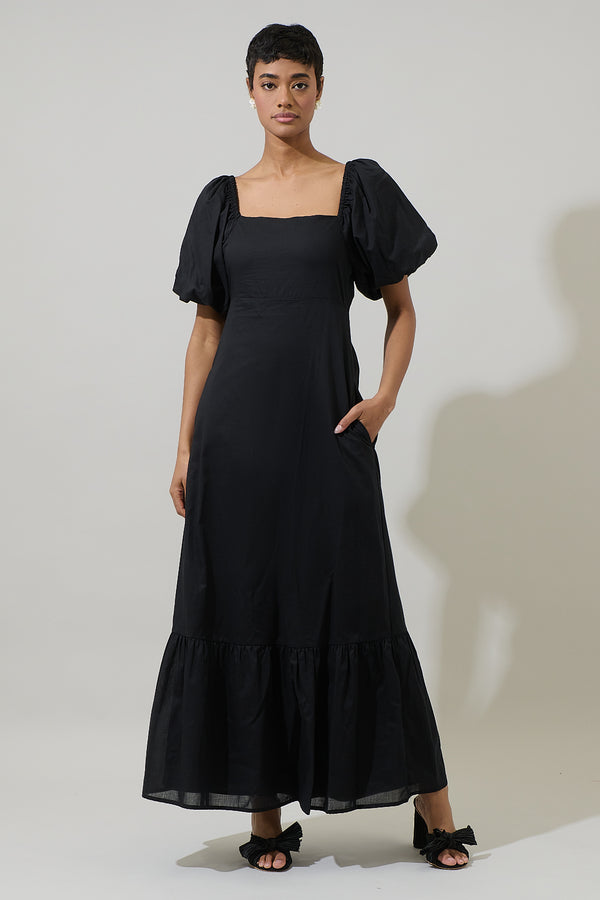 sugarlips Coraly Xena Puff Sleeve Maxi Dress