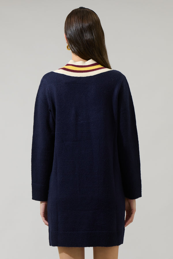 Sugarlips Corunna V-Neck Mini Sweater Dress