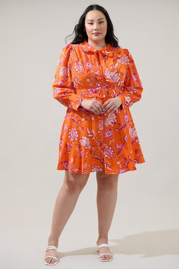 sugarlips Cosmo Floral Flare Mini Dress Curve