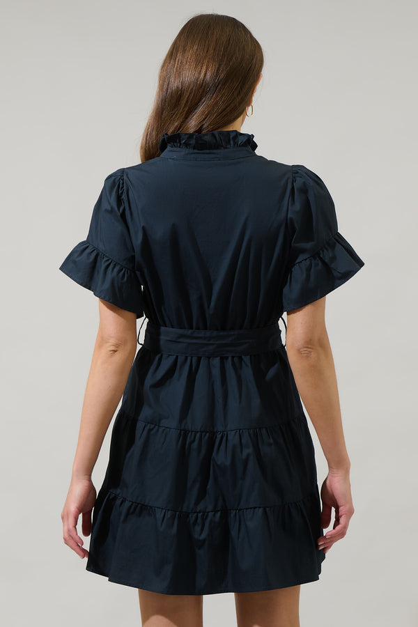 Sugarlips Cottonwood Ruffle Button Down Mini Dress