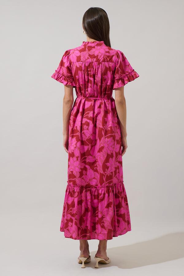 Sugarlips Craney Floral Alna Button Up Midi Dress