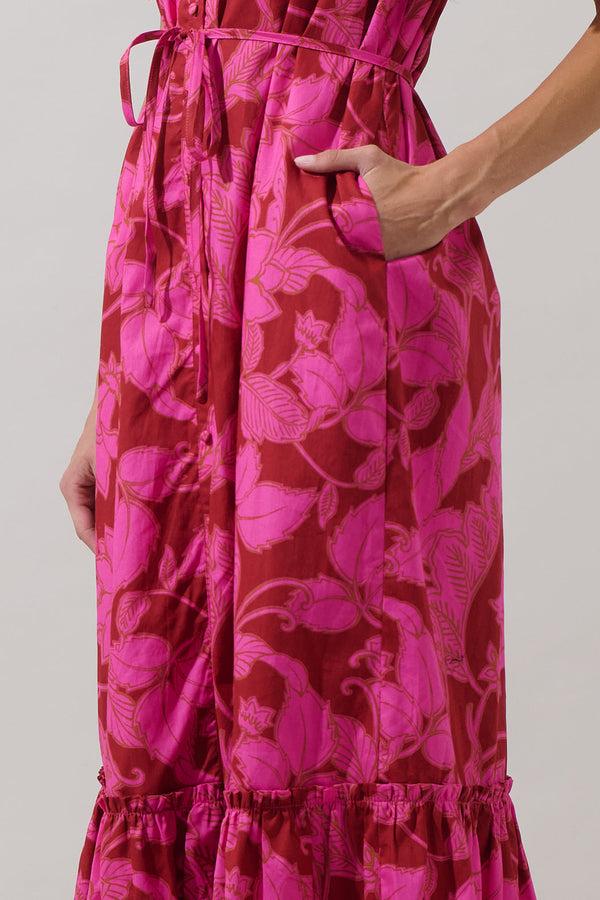 Sugarlips Craney Floral Alna Button Up Midi Dress