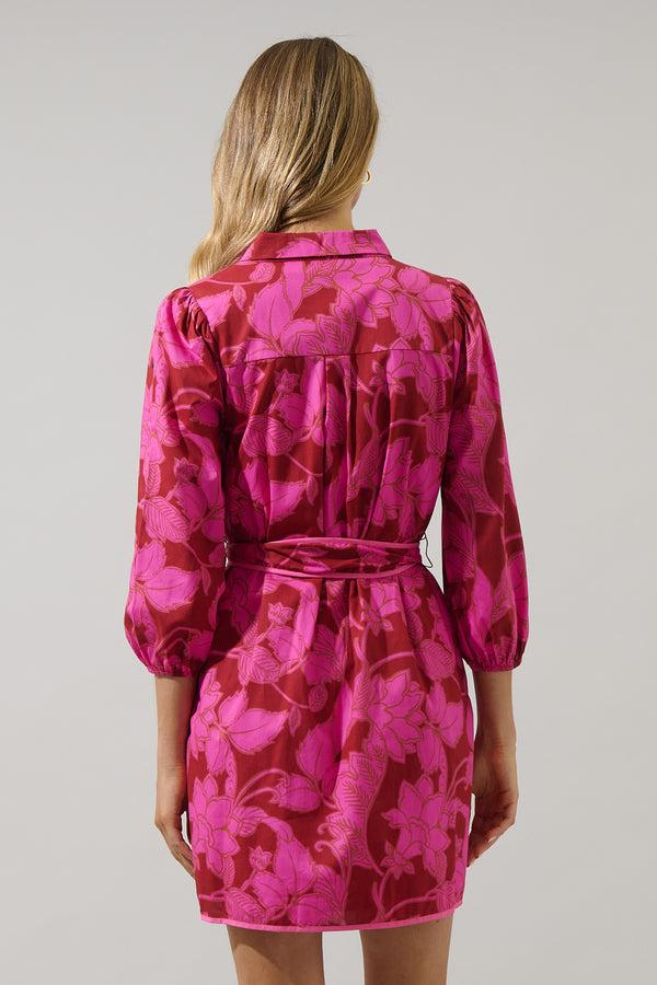 Sugarlips Craney Floral Ravan Collared Mini Dress