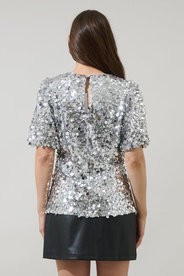 Sugarlips Cressida Sequin Short Sleeve Top