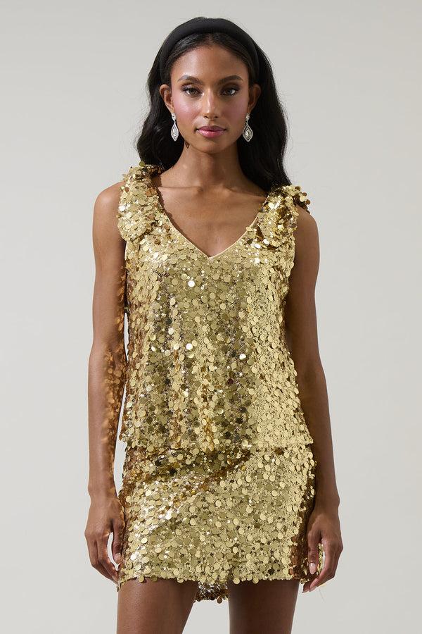 sugarlips Cressida Sequin Sleeveless Top