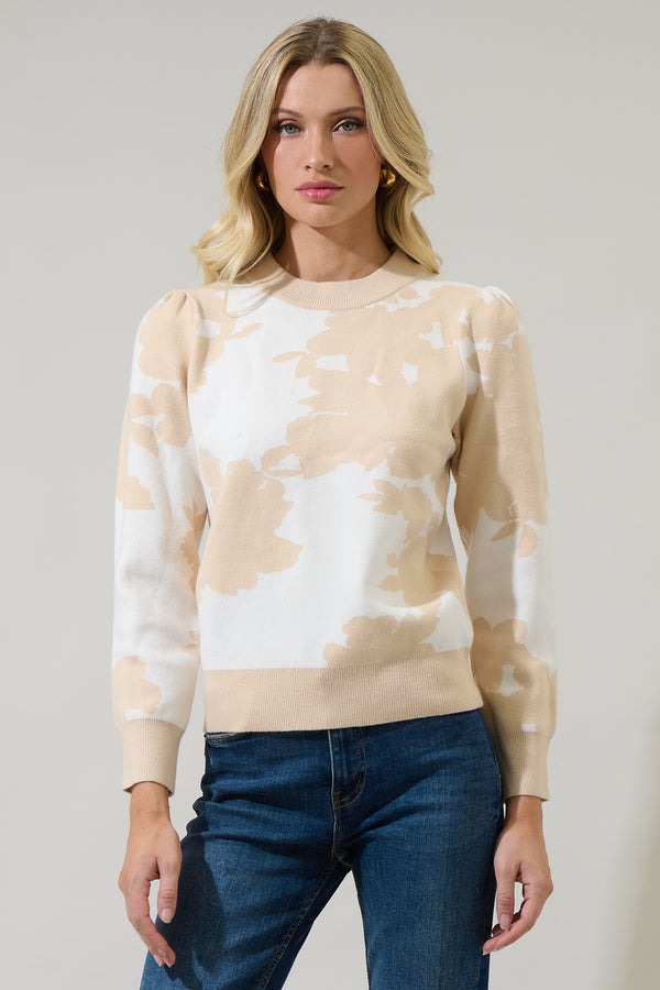 Sugarlips Crocket Floral Crew Neck Sweater