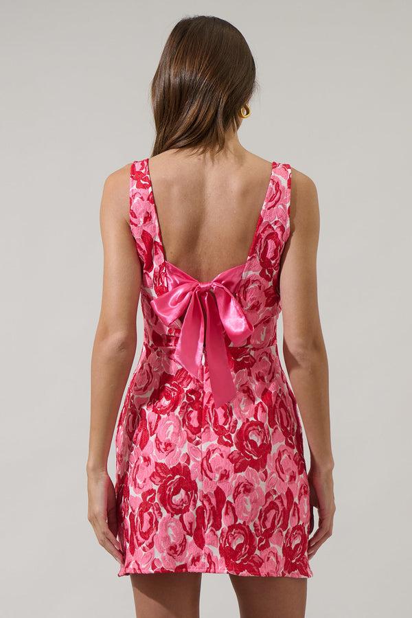 Sugarlips Dalina Jacquard Krissa Bow Mini Dress