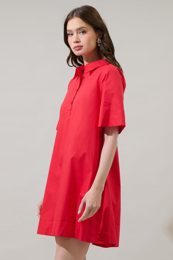 Sugarlips Danbury Collared Trapeze Mini Dress