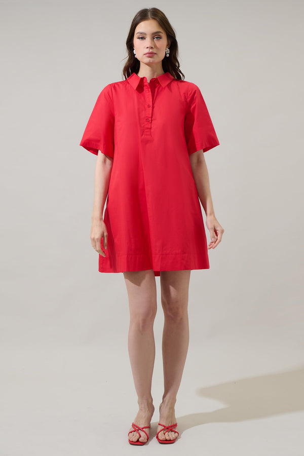 Sugarlips Danbury Collared Trapeze Mini Dress
