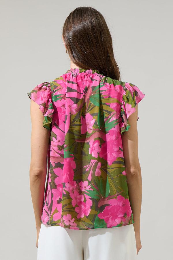 Sugarlips Dandi Floral Veda Cap Sleeve Top