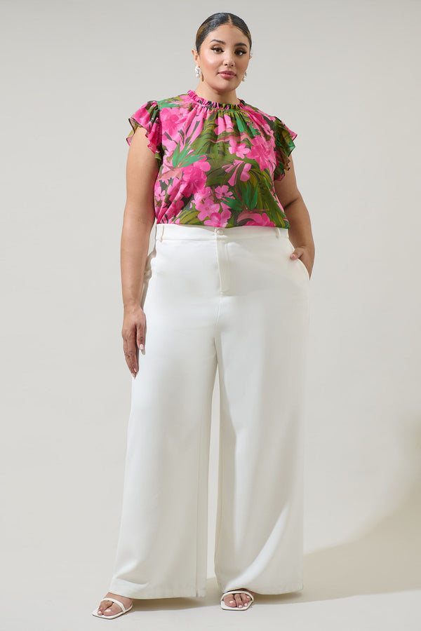 Sugarlips Dandi Floral Veda Cap Sleeve Top Curve
